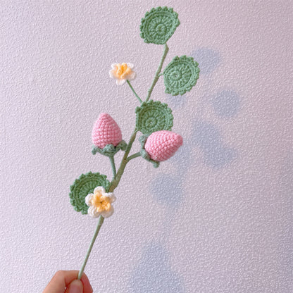 Sweet Strawberry Fields: Handcrafted Crochet Strawberry Stake for a Charming Garden Decor"