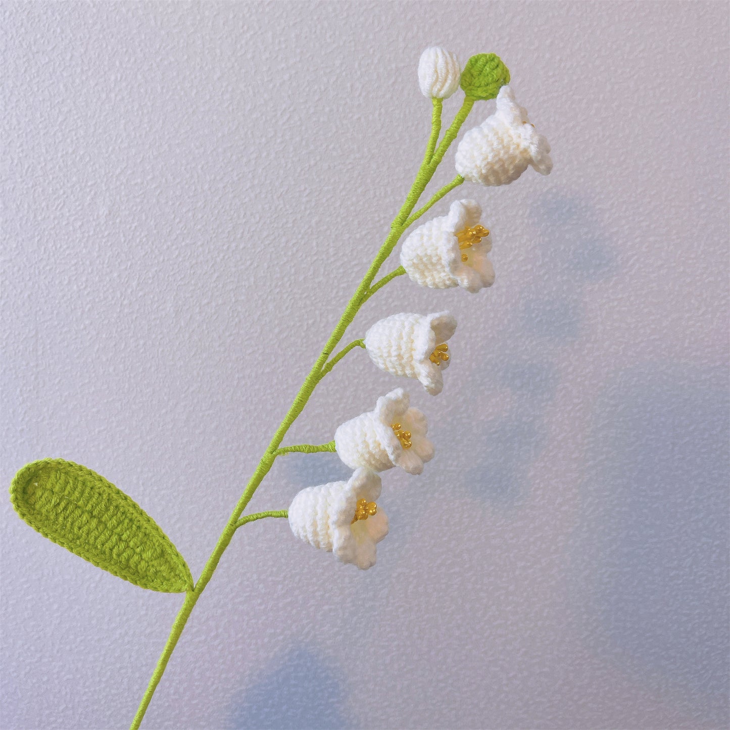 May Birth Month Lily of the Valley Bouquet - Hand-Crocheted Single Stem Birthday Flower