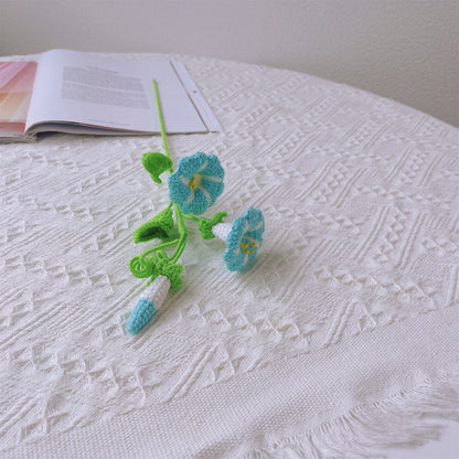 Morning Glory Dream: Handcrafted Crochet Morning Glory Stake for Whimsical Garden Decor