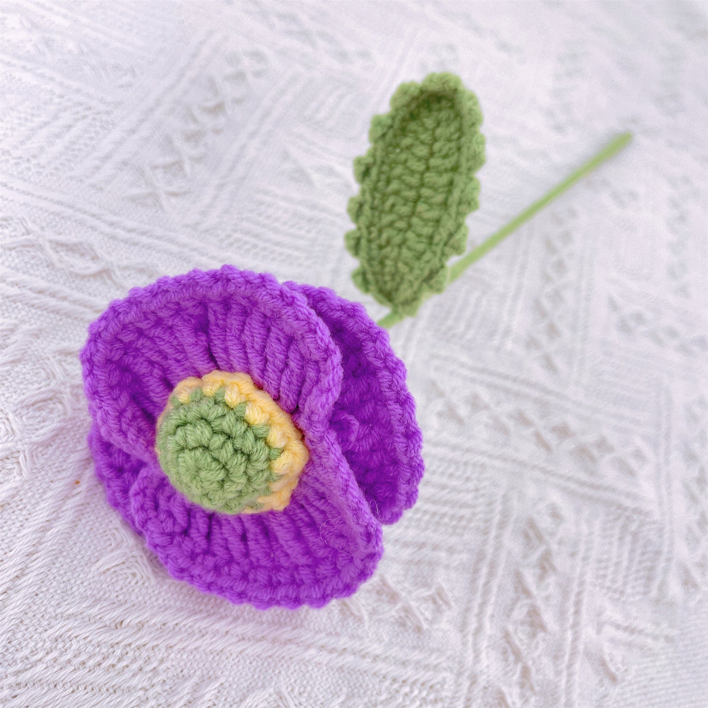 Blend of Purple Handmade Crochet Flower Bouquet - Daisy, Carnation, Poppy, Calla Lily, Lavender, Puff, and Rose - Allergy-Friendly, Perfect for Weddings, Birthdays, Anniversaries, and Home Decor