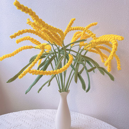 Rustic Charm: Handcrafted Crochet Barley Stake for a Natural Garden Decor bouquet