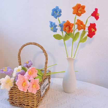 Sunny Delight: Handcrafted Crochet Alstroemeria Aurantiaca Stake for a Colorful Garden Decor
