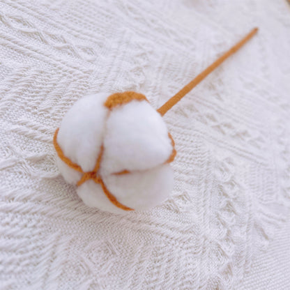 Cotton Breeze: Handcrafted Crochet Cotton Flower Stake for a Rustic Garden Decor