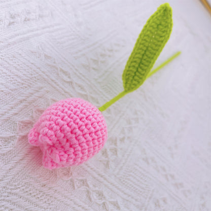 Floral Symphony: Handmade Crocheted Flower Bouquet in Pink - Sunflowers, Tulips, Puffs, Roses, and Cotton - An Exquisite Gift for Mother's Day, Weddings, or Valentine's Day