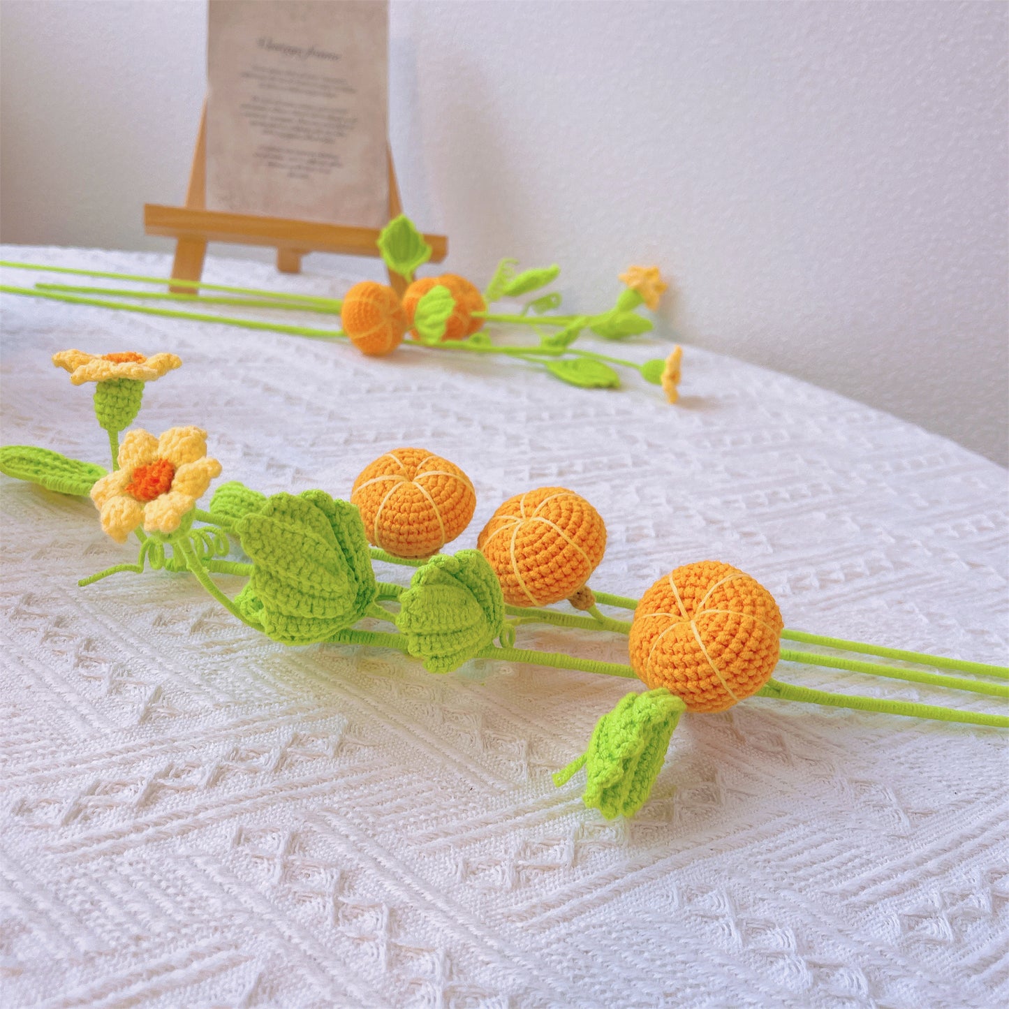 Harvest Time Fun: Handcrafted Crochet Pumpkin Stake for a Festive Garden Decor