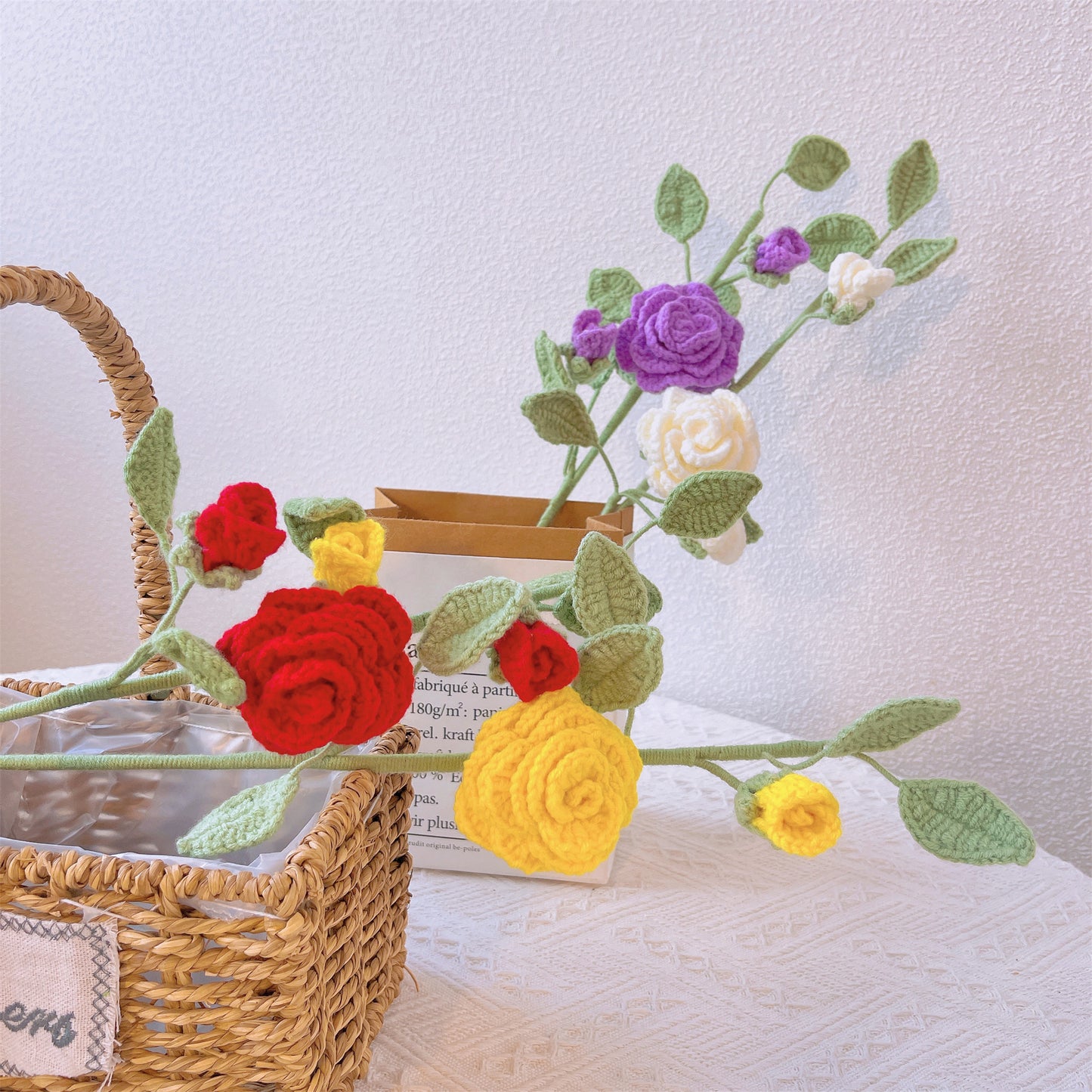Camellia Dream: Handcrafted Crochet Camellia Stake for a Serene Garden Decor