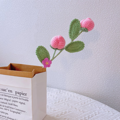 Sweet Peach Blossom: Handcrafted Crochet Peach Stake for a Delightful Garden Decor and Meaningful Gift