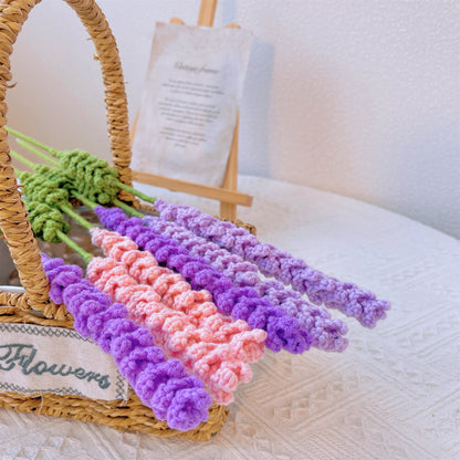 Lavender Serenity: Handcrafted Crochet Lavender Flower Stake for a Calming Garden Decor