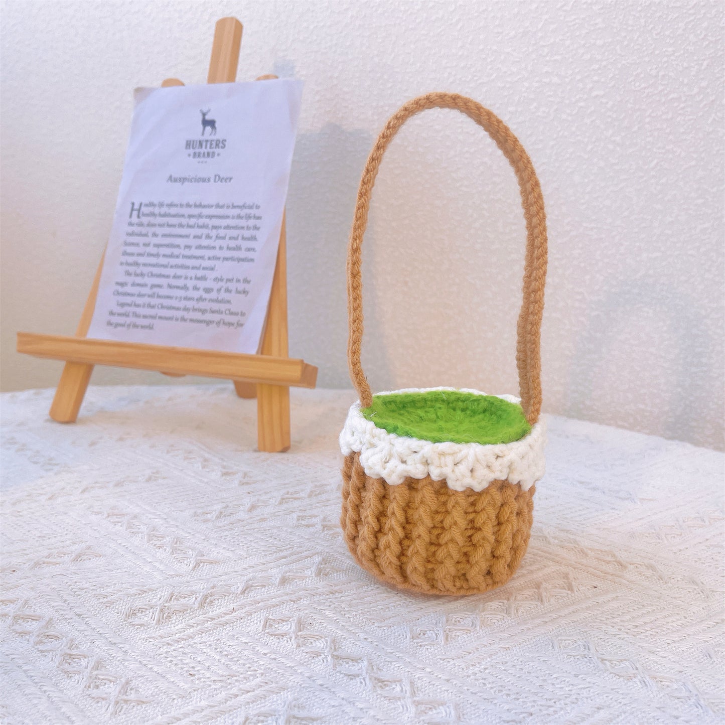 Panier de tournesol au crochet Boho - Décoration de la maison fabriquée à la main