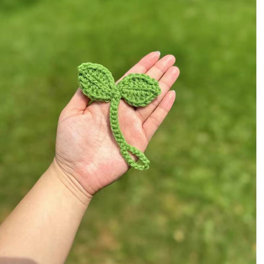 Crochet Sprout Leaf Accessory - Easter Bunny Ear Valentine's Heart Gift