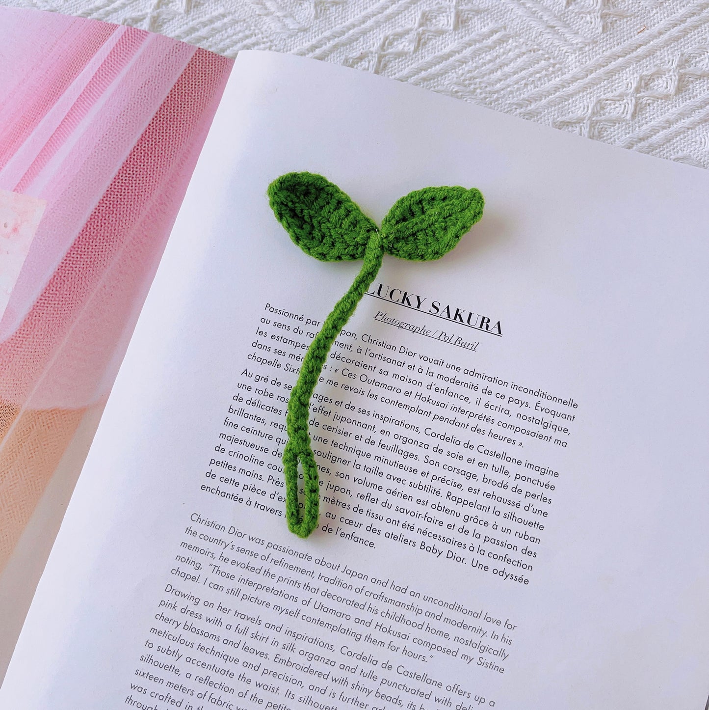 Crochet Sprout Leaf Accessoire - Oreille de lapin de Pâques Cadeau coeur de la Saint-Valentin
