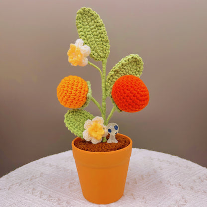 Handmade Crochet Persimmon Plant - Realistic Fruit Replica - Unique Home Decor - Perfect Gift for Plant Lovers - Handcrafted