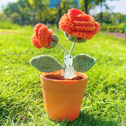 Handmade Crochet Rose Plant - Realistic Faux Flower - Unique Home Decor - Perfect Gift for Plant Lovers - Handcrafted - Father Day Gift 2024