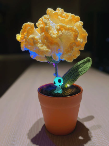 Plante d’œillets au crochet faite à la main - Fausse fleur réaliste - Décoration intérieure unique - Cadeau parfait pour les amateurs de plantes - Fabriqué à la main