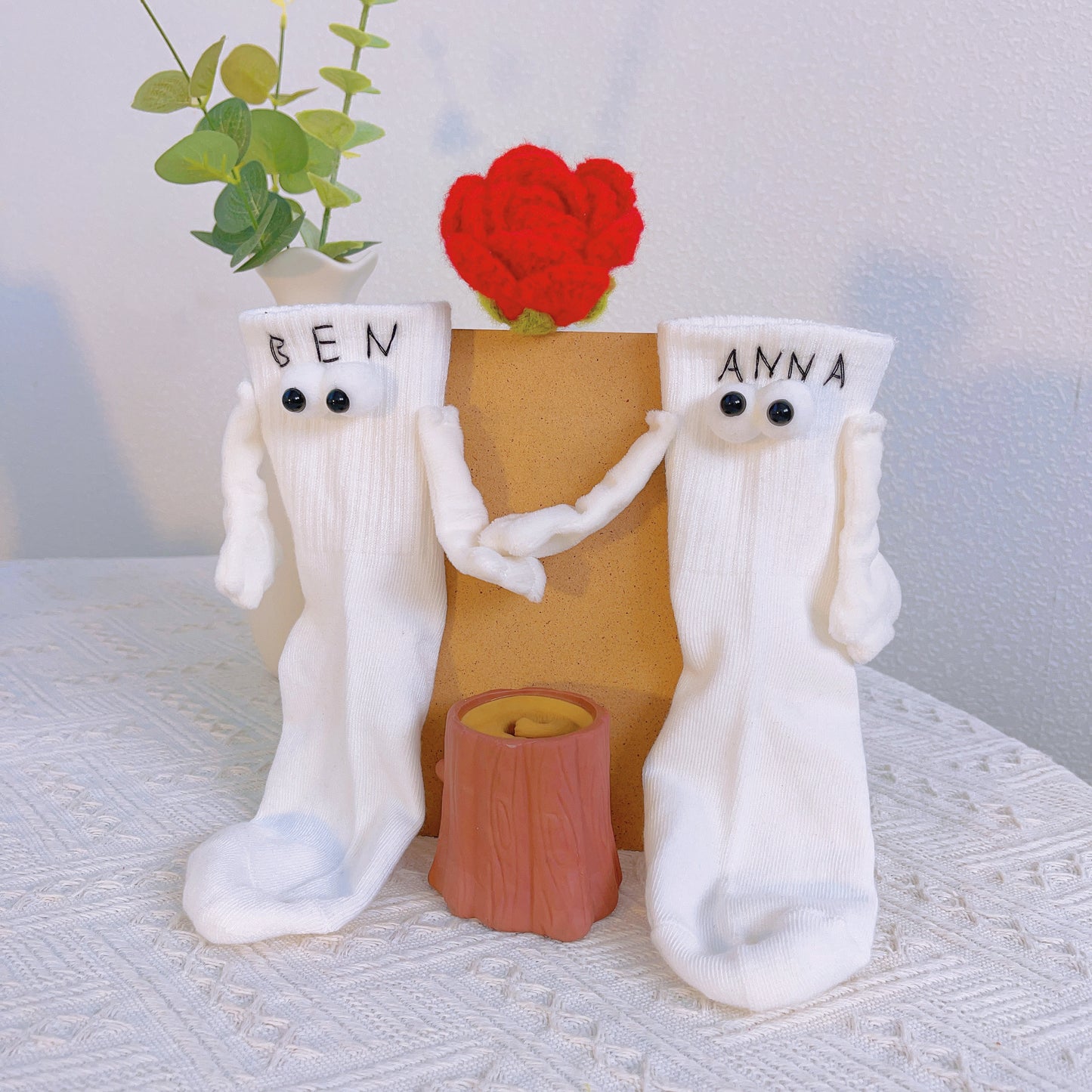 Enchanting Connections Magnetic Couple Hand-Holding Synergy Socks: Personalized Edition