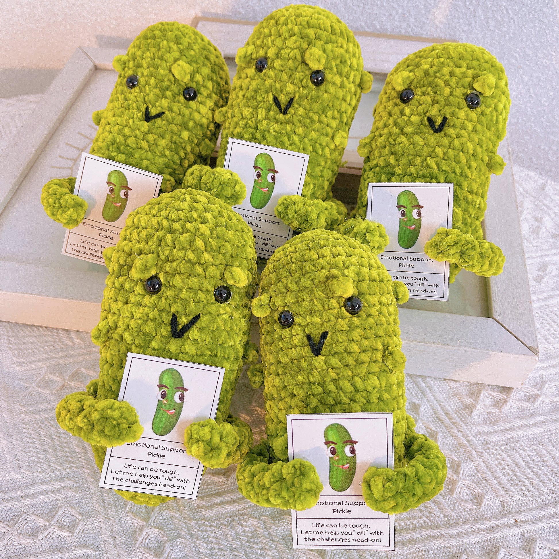 Handmade Smiling Stuffed Friendship Emotional Support Pickle for Adults Kids
