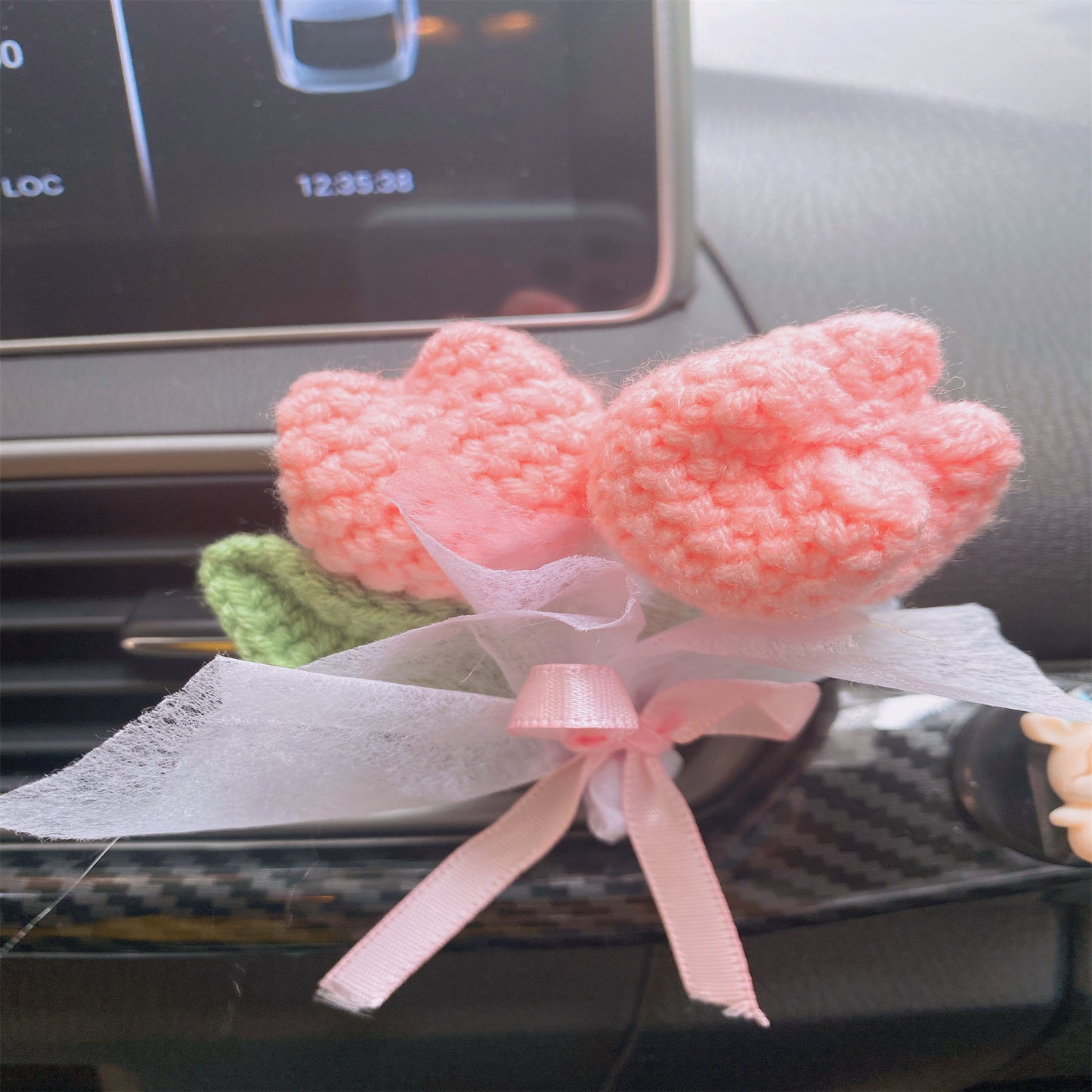 Handgefertigte gehäkelte Auto-Lufterfrischer mit Blumenmuster: Weihnachten, Geburtstag, jeder Anlass