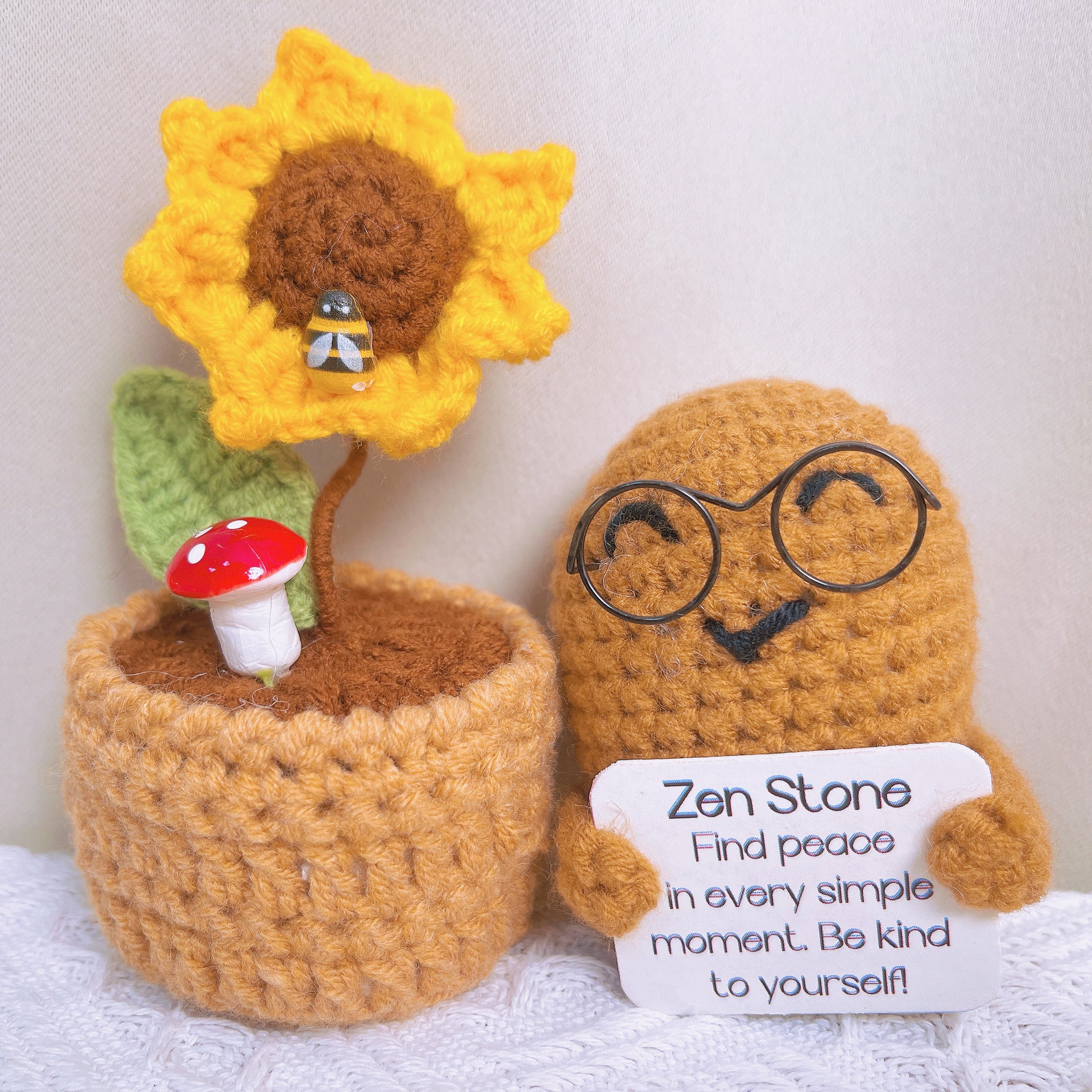 Handcrafted Crochet Supportive Pickle and Blossomed Pot Bundle Set