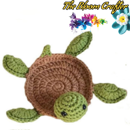 Crocheted Turtle / Goat Design Coasters - Knitted Cup Mat/Heat Pad