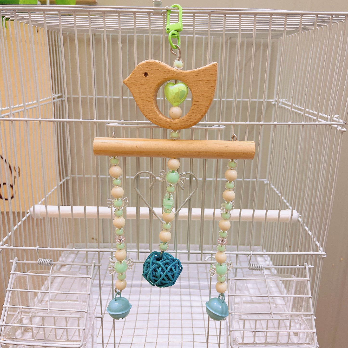 Handcrafted Indoor Colorful Pet Birds Chew Toys, Bird Entertainment Kits, Hanging Ornamental for Cage Decoration, Suitable for Parakeet/Budgie, Cockatiel, Finch, Lovebird, Monk Parakeet, Dove, Parrotlet, Sparrow