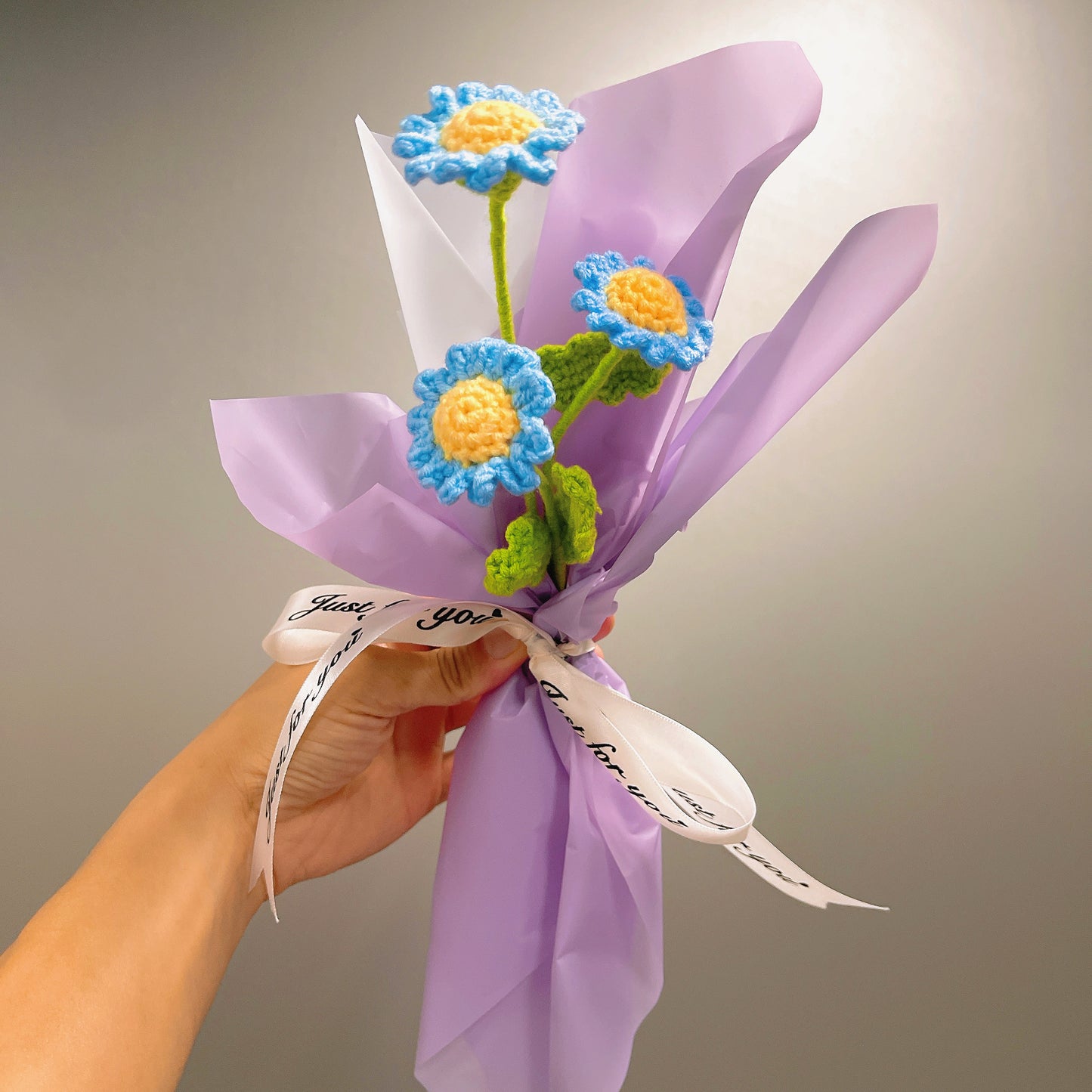 April Birth Month Blooms: Handcrafted Bouquet of 3 Daisies - Birthday Flower Celebrating Special Occasions