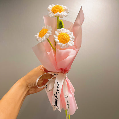 April Birth Month Blooms: Handcrafted Bouquet of 3 Daisies - Birthday Flower Celebrating Special Occasions