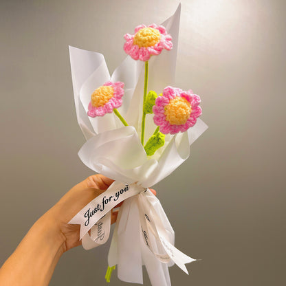 Fleurs du mois de naissance d'avril : bouquet artisanal de 3 marguerites - fleur d'anniversaire célébrant des occasions spéciales