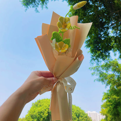 Bouquet d'anniversaire Morning Glory du mois de naissance de septembre – Crochet à tige unique fabriqué à la main – Idéal pour les amateurs de jardin ou les célébrations du 9e mois