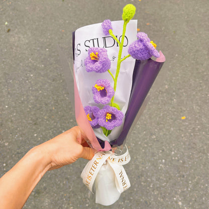 Bouquet de muguet du mois de naissance de mai - Fleur d’anniversaire à tige unique crochetée à la main