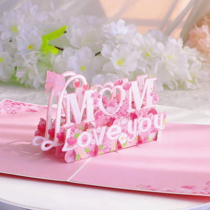 Mother's Day Greeting Card with Envelope & "I LOVE YOU MOM" 3D  Folding Message - Heartfelt Gift for Mom Mother's Day