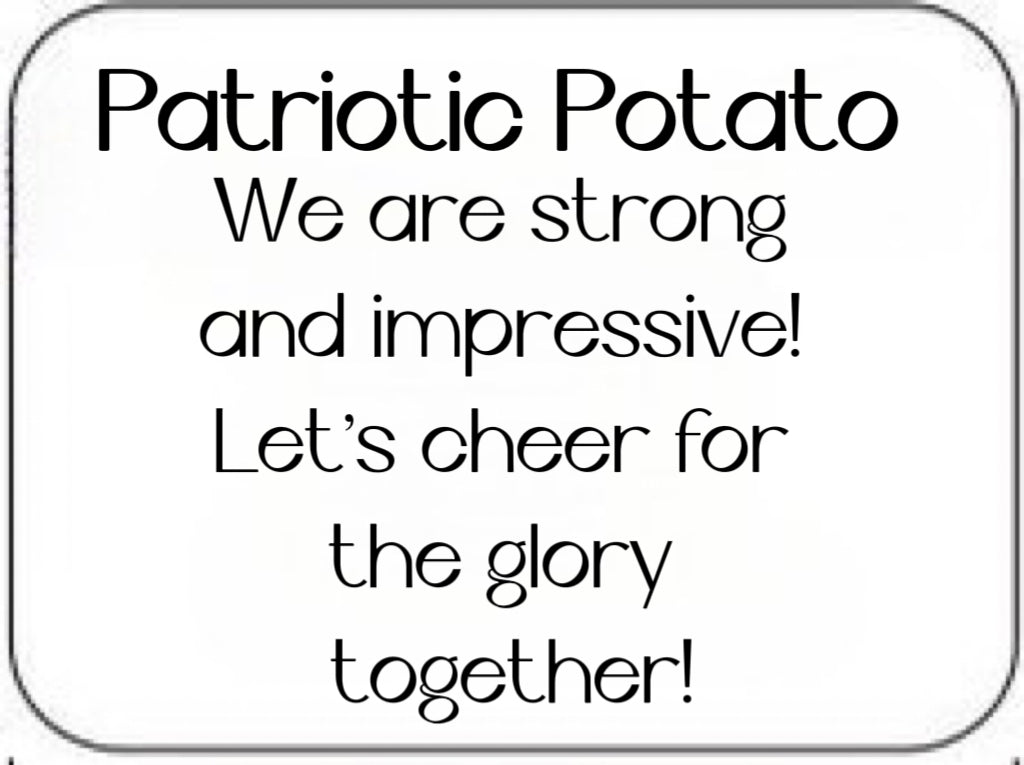 Patriotisches, positives Kartoffel-Plüschtier zum Häkeln mit Nationalflagge – einzigartiges, auffälliges Dekor für Unterstützer des Heimatlandes, Olympia-Veteranen-Stolz, Soldatendenkmal, Unabhängigkeitstag, USA, Großbritannien, Australien
