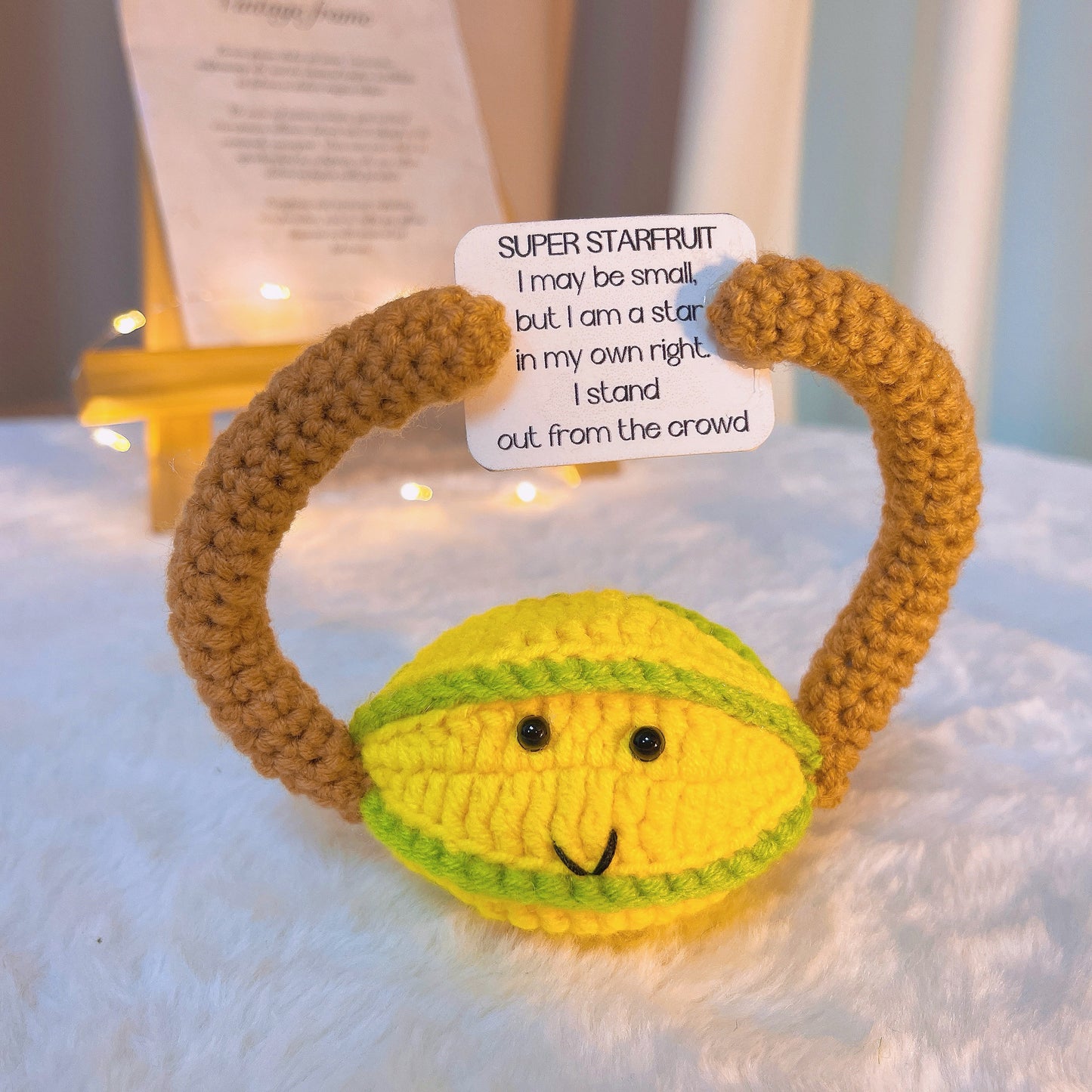 Handgefertigte Super Starfruit Positive mit anpassbarer inspirierender Botschaft - Aufmunterndes Geschenk zum Schulabschluss, Jobwechsel oder Uniabschluss