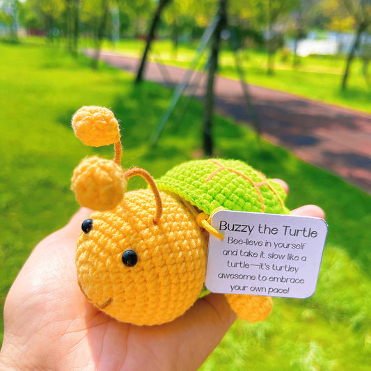 Buzzy the Turtle - Handmade Turtle Shell Buzzy Bee Decor - Motivational Gift for Best Friend, Inspirational Home Decor, Unique Nature Themed Present