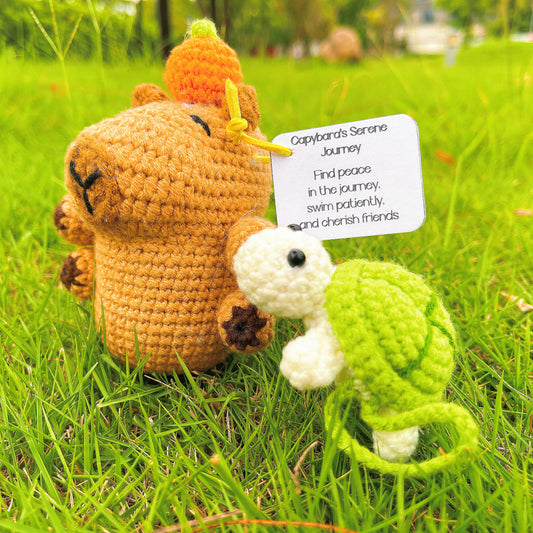 Capybara's Serene Journey with Turtle Friend Got Your Back, Unique Decorative Figurine for Best Friend Gift, Home, Office, or Holiday Decor