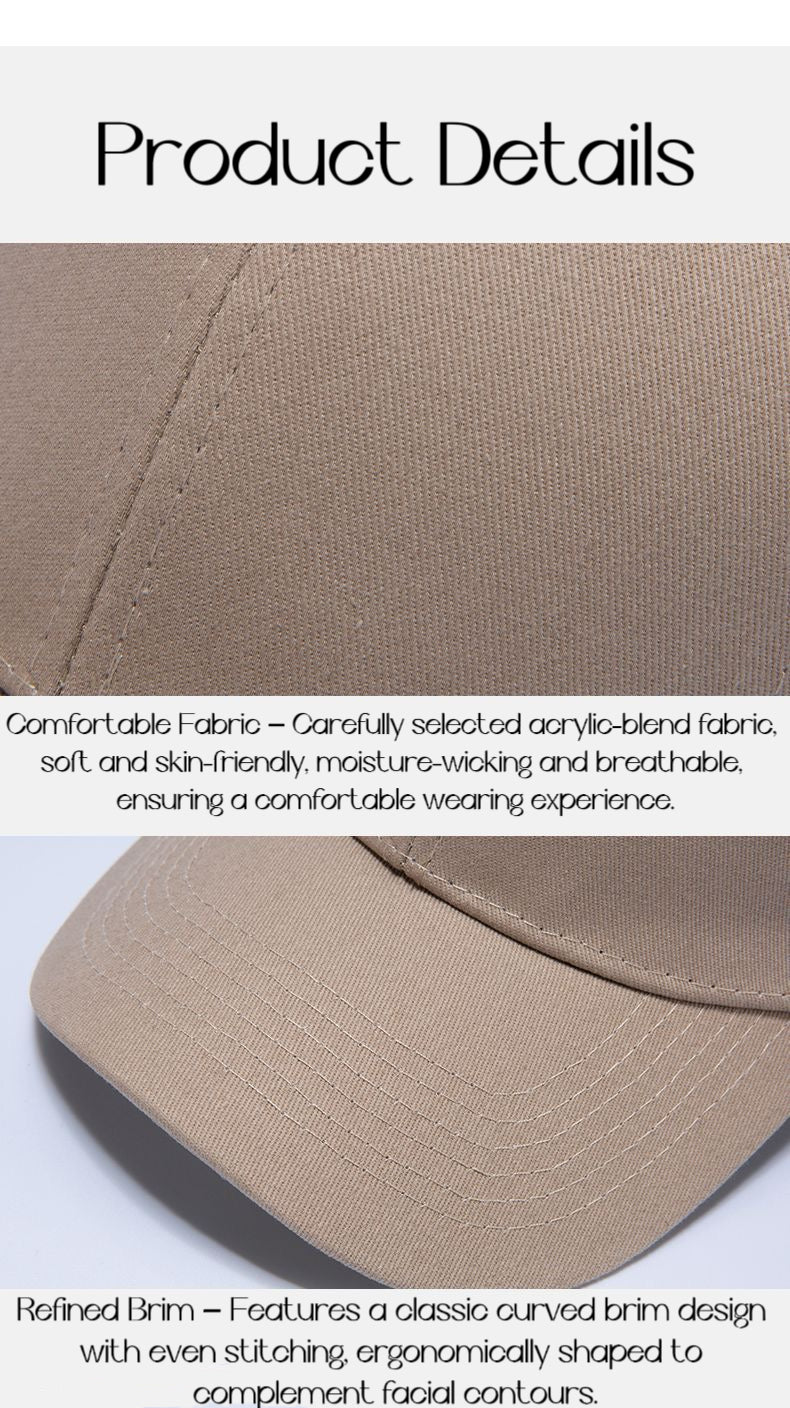 Customizable Cap - 15 Color Options, Breathable Fabric, Classic Curved Brim, Perfect for Embroidery with Numbers and Letters