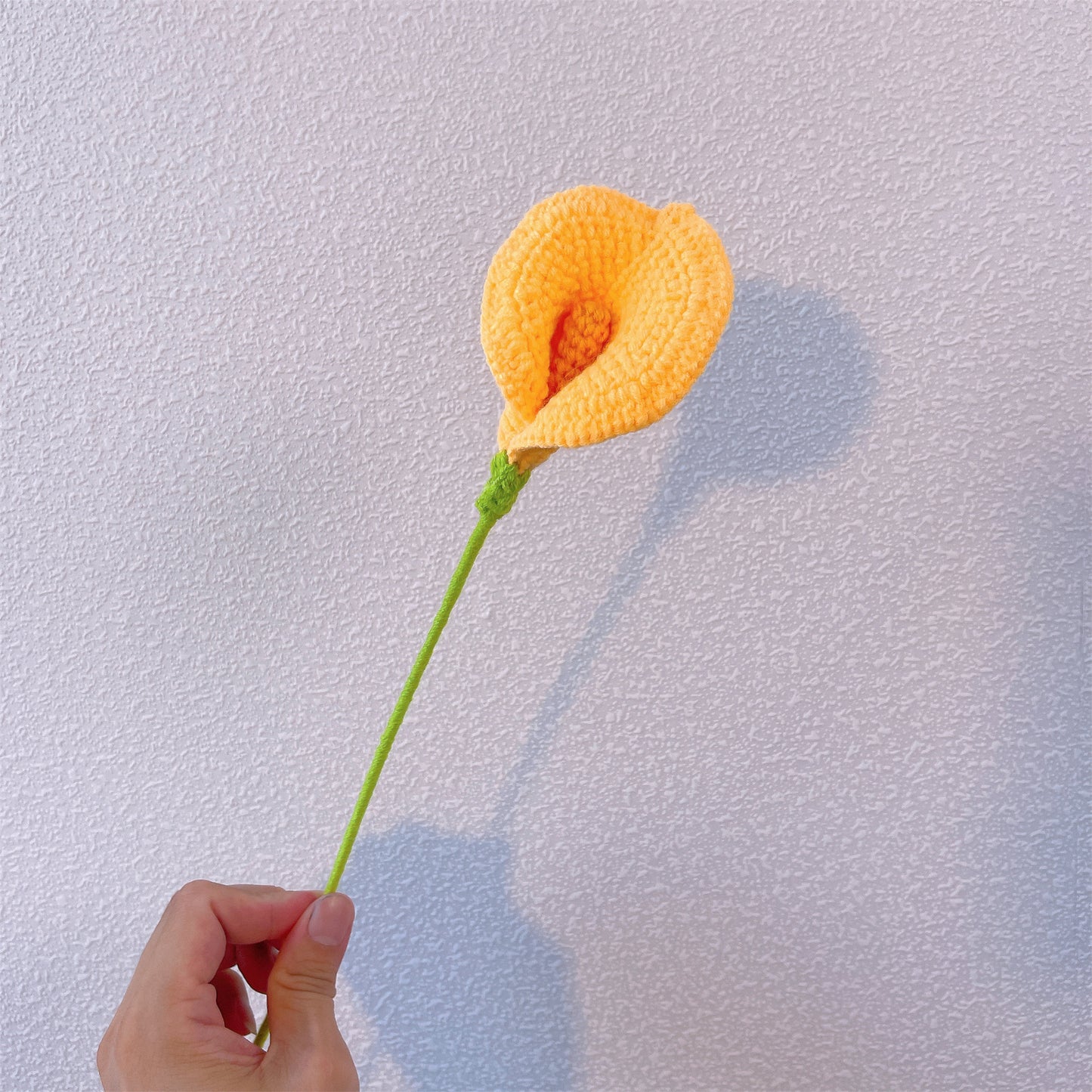 Calla Lily Grace: Handcrafted Crochet Calla Lily Stake for a Graceful Garden Decor
