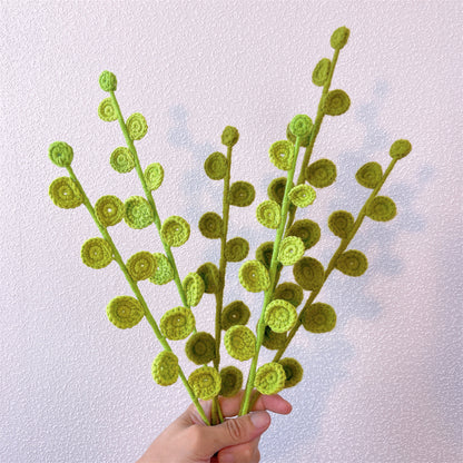 Collection de feuilles vertes au crochet - Feuille verte commune et piquet d’eucalyptus