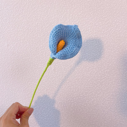 Calla Lily Grace: Handcrafted Crochet Calla Lily Stake for a Graceful Garden Decor