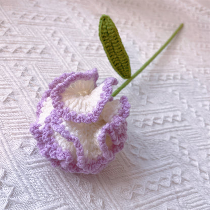 Nelkenstrauß zum Geburtsmonat Januar – handgehäkelter Blumenstrauß mit einem Stiel