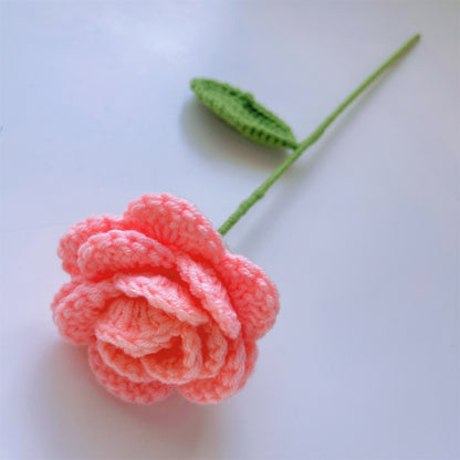 Bouquet de prospérité rose au crochet fait à la main - 9 roses immaculées - Un symbole d’élégance et d’amour