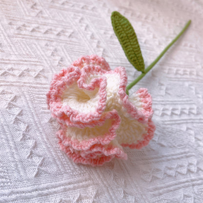 Handmade Crocheted Cute Piggy Bouquet: Rose, Tulip, Daffodil, Carnation, Greenery and More