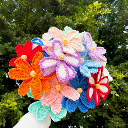 Crochet fait main Cosmos Bipinnatus - Fil fabriqué, Décoration intérieure, Idée cadeau, Délicate et charmante, Fleur symbolique, Décoration d’automne pour la maison