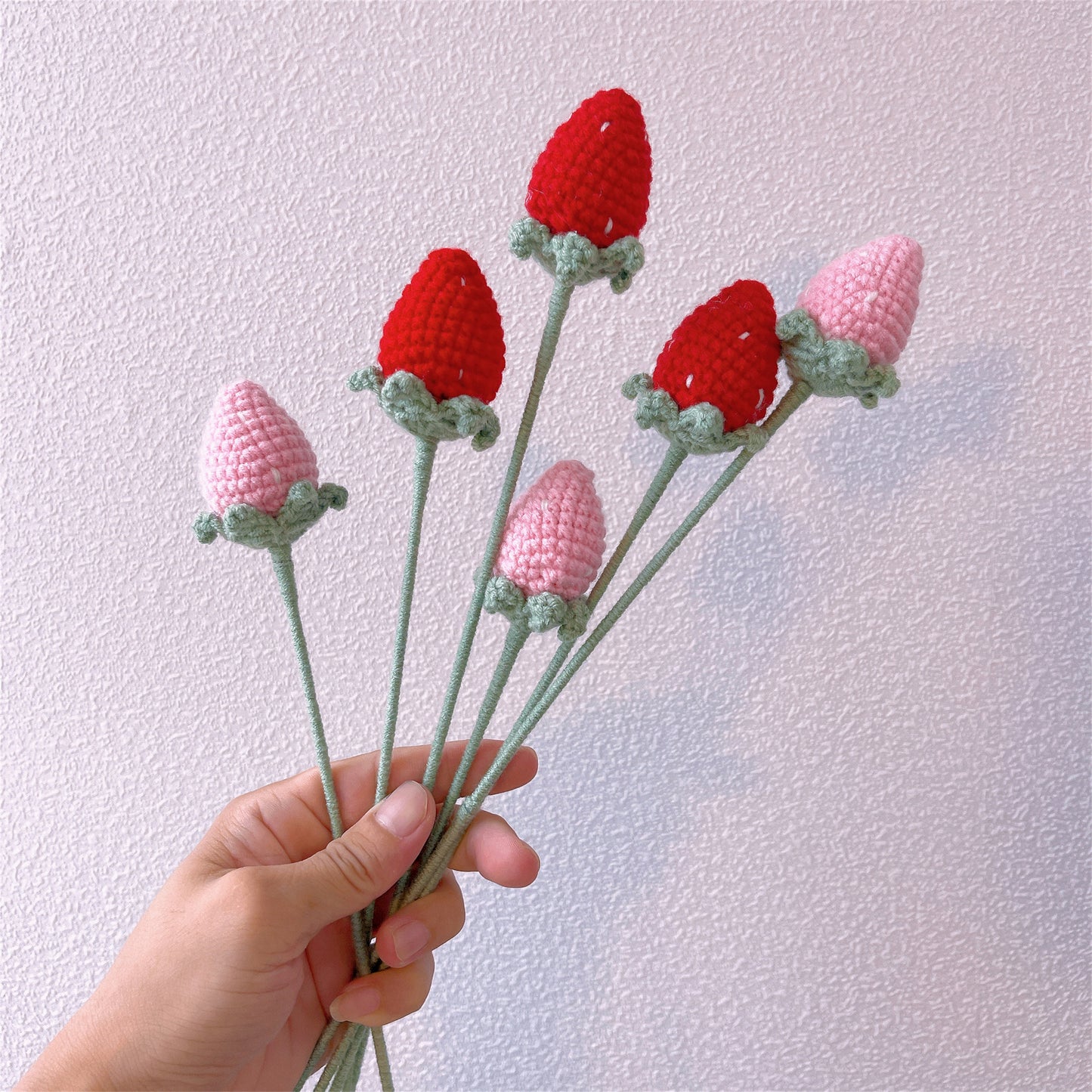 Sweet Strawberry Fields: Handcrafted Crochet Strawberry Stake for a Charming Garden Decor"