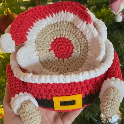 Christmas Crochet Coasters & Santa Storage Seat | Red & White Christmas Hat Coaster , Santa Coaster , Santa Storage , Christmas Placemats  | Perfect Holiday Decor for Home & Gifts