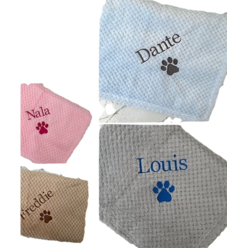 Personalised dog blankets and towels best sale