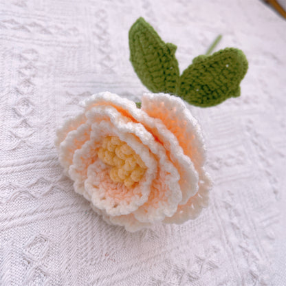 Garden Elegance: Handcrafted Crochet Peonies Flower Stake for a Beautiful Home and Garden Decor