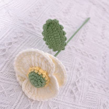 Poppy Passion: Handcrafted Crochet Coquelicot Stake for a Bold Garden Decor