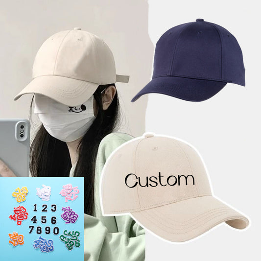 Customizable Cap - 15 Color Options, Breathable Fabric, Classic Curved Brim, Perfect for Embroidery with Numbers and Letters