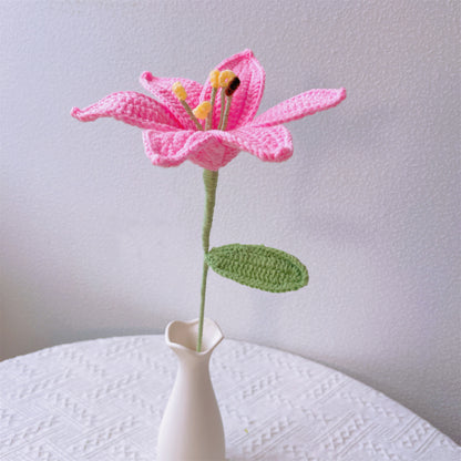 Graceful Blooms: Handcrafted Crochet Large Lilies Stake for a Majestic Garden Deco