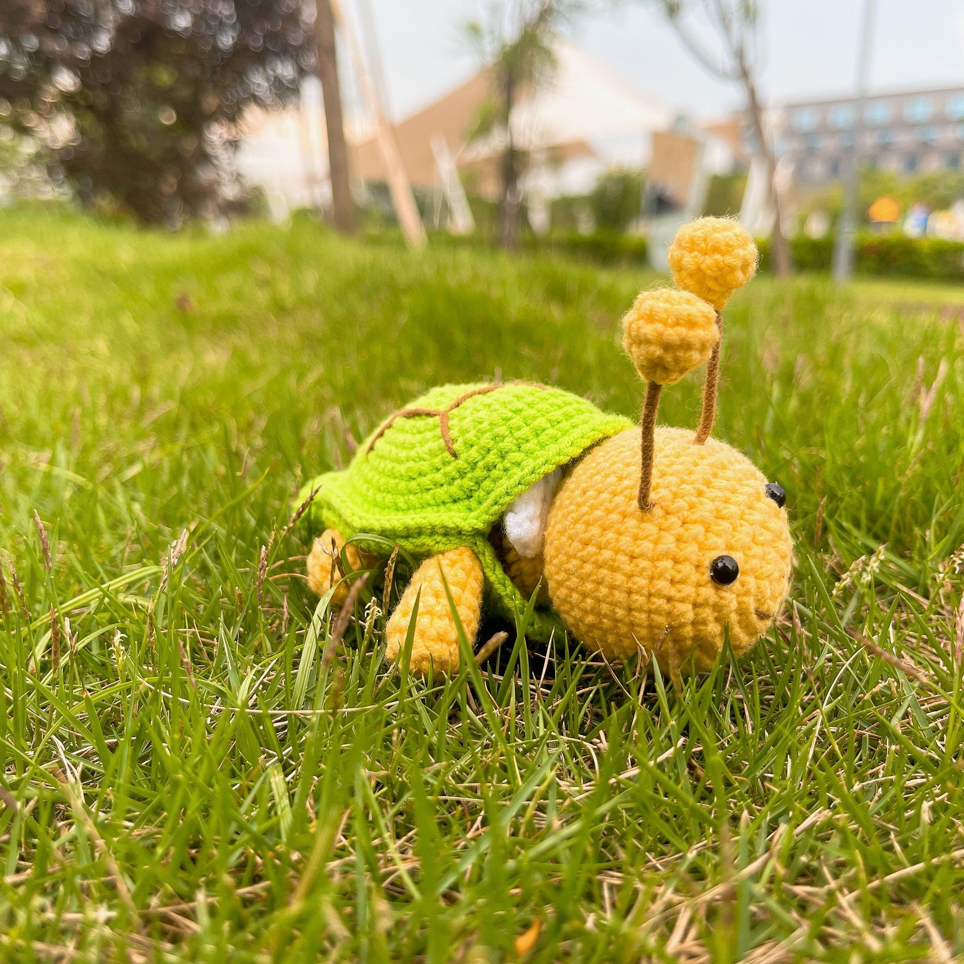 Buzzy the Turtle - Crochet Amigurumi Bee in Shell Plushie, Whimsical Gift, Collectible, Creative Toy, Handmade Toys, Inspirational Gifts